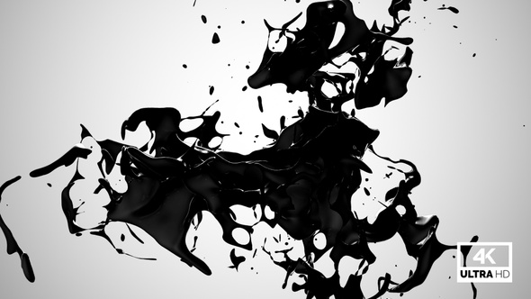 Abstract Black Ink Splash V4