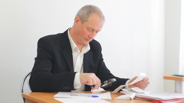 Adult Businessman Doing Accounting