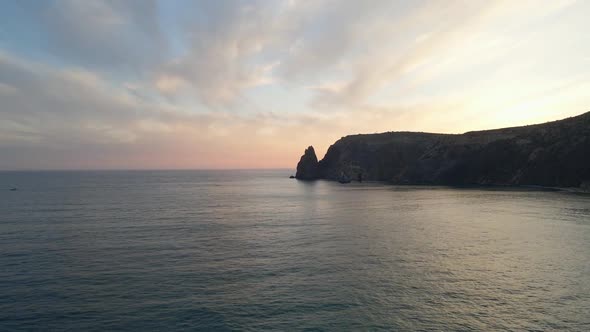 Rock By the Sea During the Sunset in the Crimea