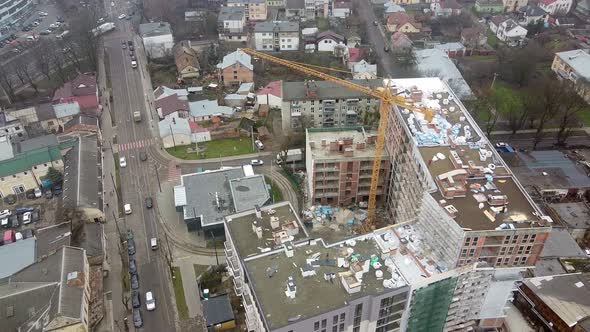 Crane Tower Working View From the Quadcopter