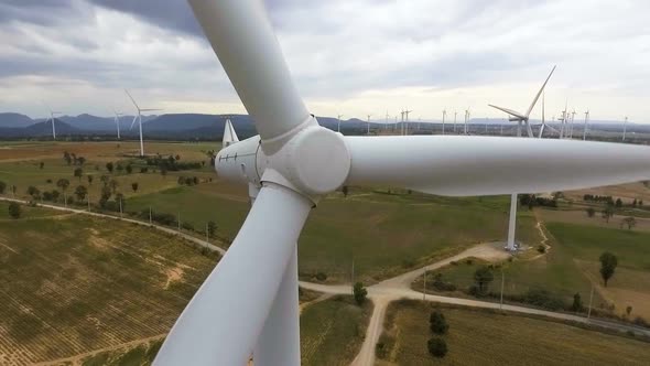 Wind Turbine From Aerial View