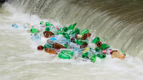 Embankment Pile of Garbage From Plastic Bottles