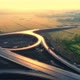 A Beautiful Top View of the Road Junction on a Sunny Evening - VideoHive Item for Sale