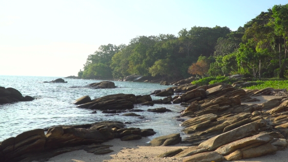 Coastline, Ocean with Rocks Jutting Out of the Water