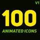 Elane Icons - 100 Flat Animated Icons - VideoHive Item for Sale