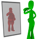 Fat and thin person looking in mirror - GraphicRiver Item for Sale