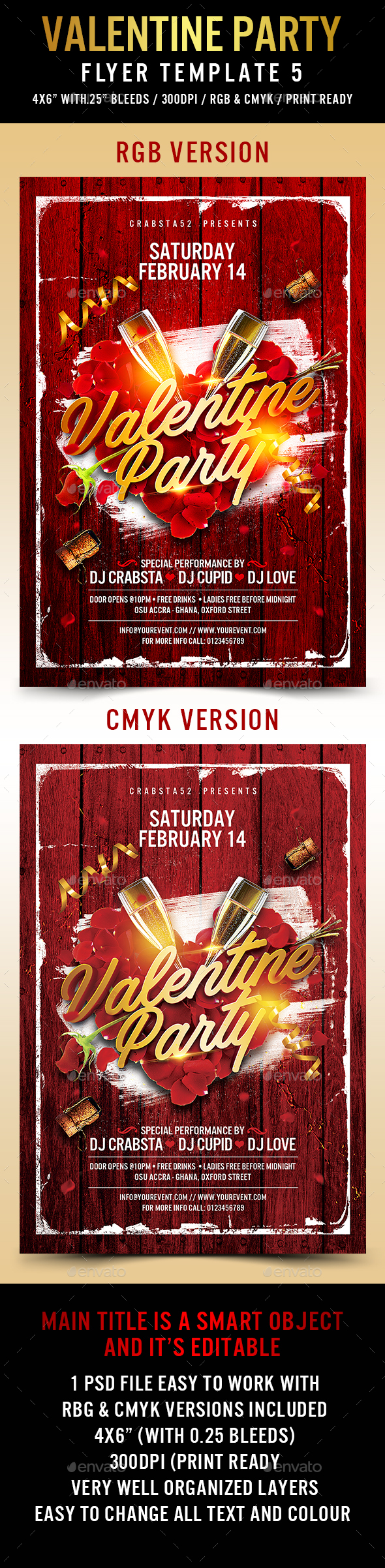 Valentine Party Flyer Template 5