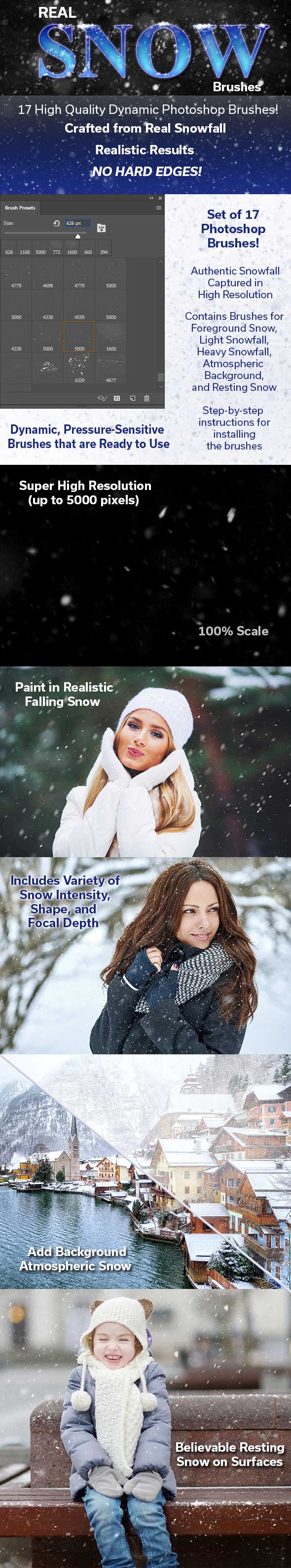 Real Snow Photoshop Brushes