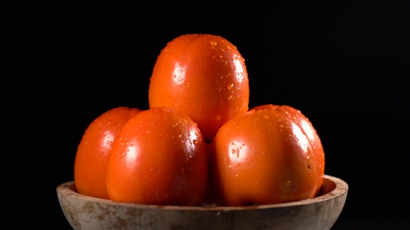 Red Ripe Persimmons Rotating