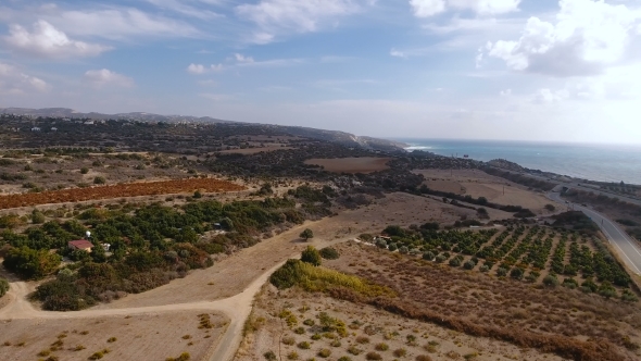 The Landscape with Green Trees, Brown Lands and Big Blue Ocean
