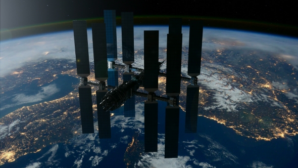 International Space Station Orbiting Earth