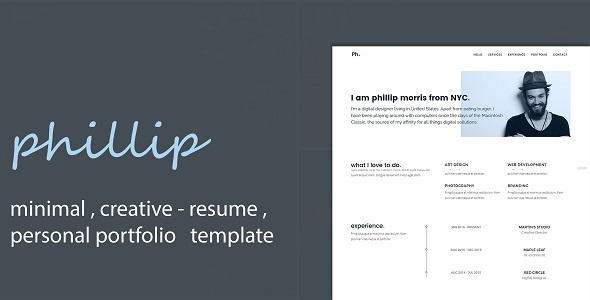 Phillip - Minimal Personal Portfolio /CV / Resume Template