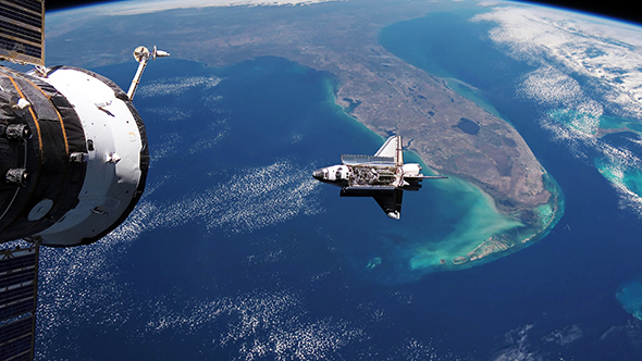 Space Shuttle Orbiting Earth