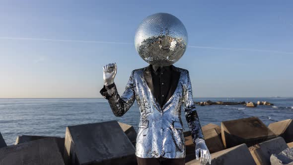 Mr Disco Ball Dancing By the Ocean