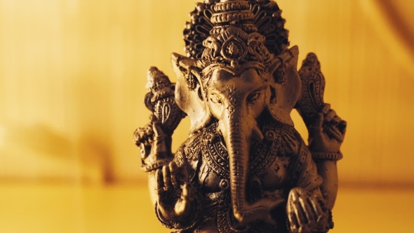 Ganesha Indian God in Smoke