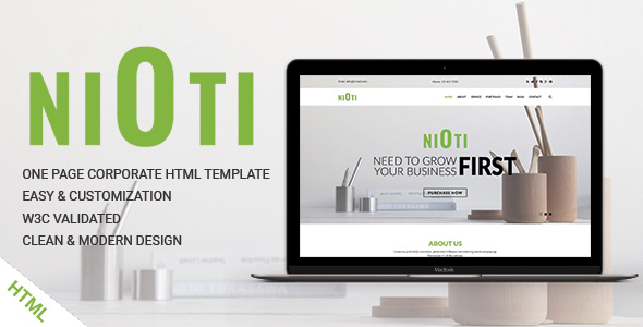 Nioti - One Page Multipurpose HTML Template