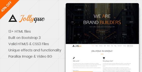 Jollyque – Onepage Portfolio HTML5 Website Template