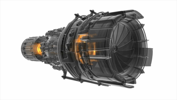 Rotate Jet Engine Turbine alt