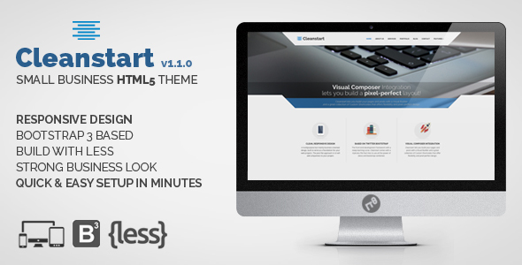 Motyw HTML dla małych firm - CLEANSTART