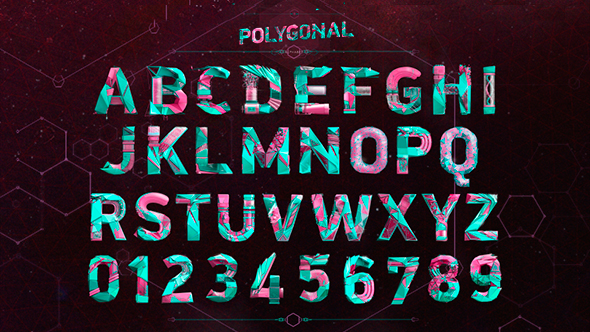 Polygonal Animated Typeface + Elements
