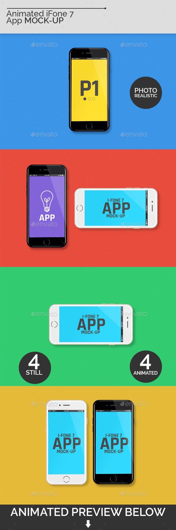 Animated iFone 7 Mock-Ups Graphic Free Download - Nulled ...