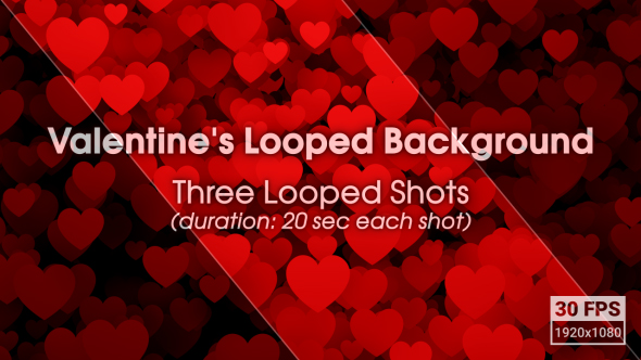 Valentine's Looped Background with Hearts in Red