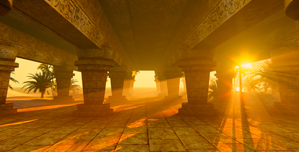 Ancient Architectural Gallery With Columns alt