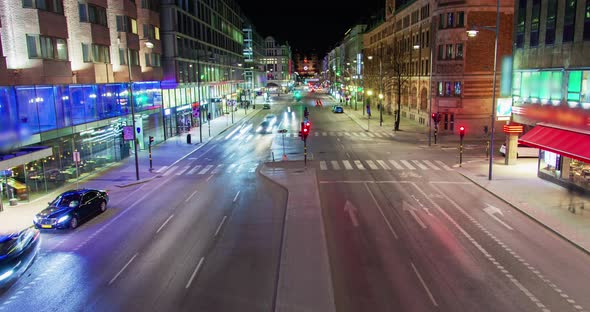 Stockholm Night Road Traffic Timelapse