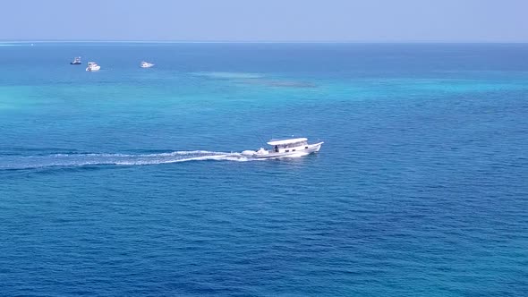 Drone view landscape of resort beach by blue sea and sand background