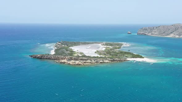 Isla Cabra, Montecristi in Dominican Republic. Aerial drone view