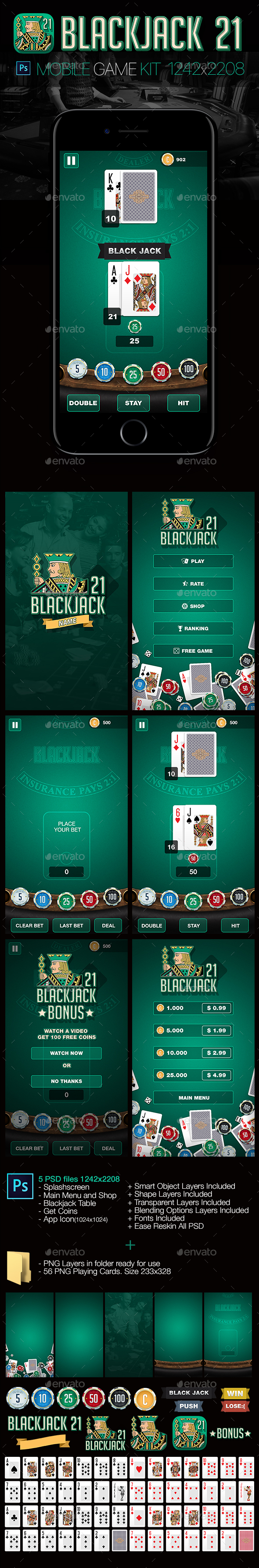 Blackjack 21 Game Kit