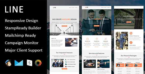 Line - Multipurpose Responsive Email Template + Stampready Builder