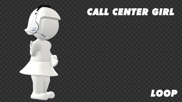 Call Center Girl - 3D Puppet Character alt