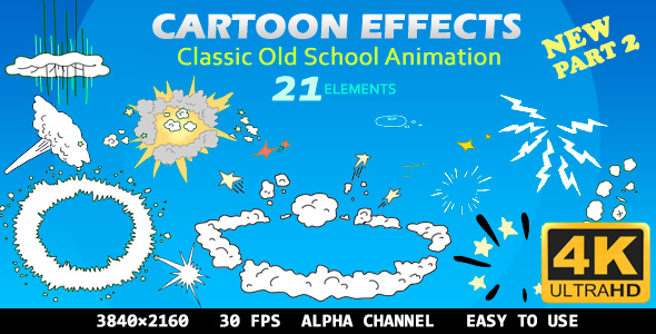 Classic Cartoon 2D Effects (21 elements)