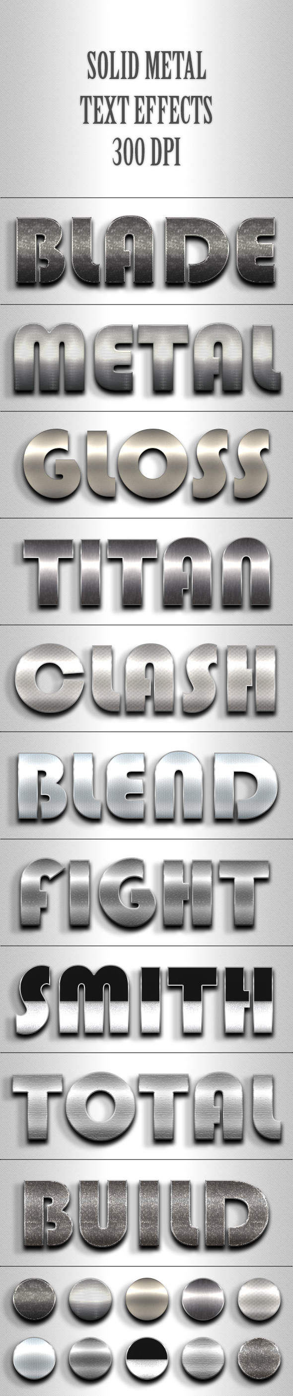 Solid Metal Text Effects