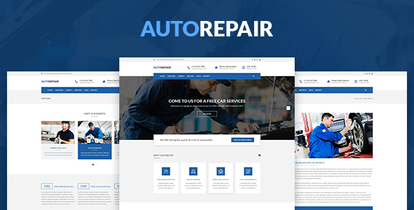 AutoRepair – Car Mechanic – PSD Template for Mechanic Workshop