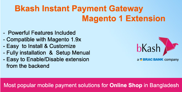 Rozszerzenie Bkash Instant Payment Gateway Magento 1