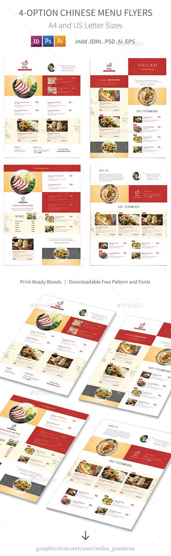 Chinese Food Flyer Graphics Designs Templates