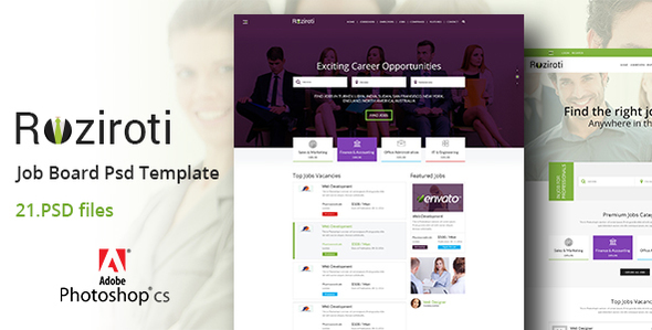 Rozi Roti Job Board PSD Template
