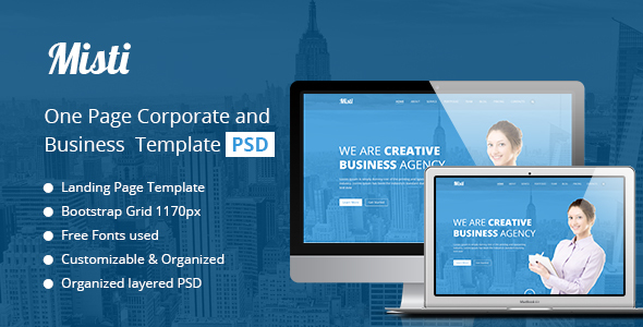Misti One Page Corporate and Business Template