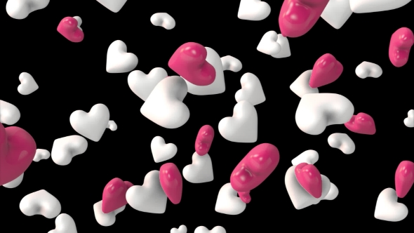 Falling Hearts with Alpha Channel alt