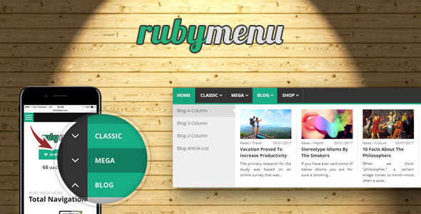 ruby mega menu preview