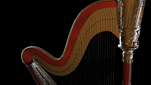 Classic Wooden Harp with Gold