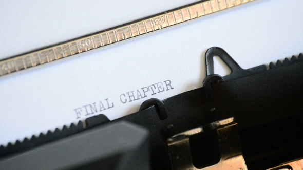 Typing Final Chapter with a Typewriter