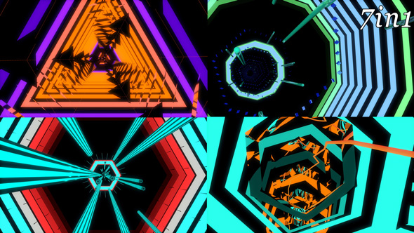 Tunnel Chaos - VJ Loop Pack (7in1)