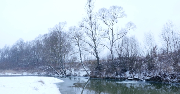 Winter Landscape with the Wood River