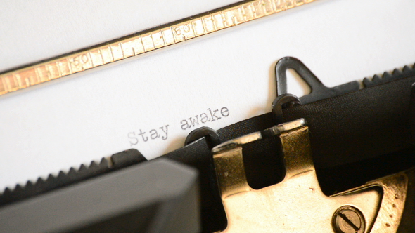 Typing Stay Awake with a Typewriter