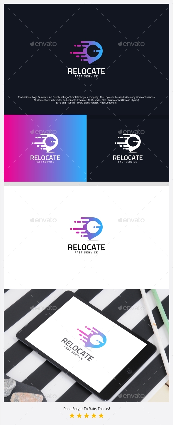 Relocate - Fast Pin Logo Template