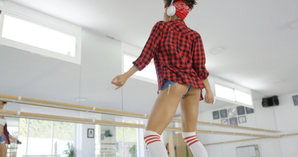 Low Angle View of Female Dance Student in Shorts