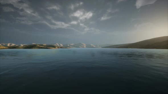 Beautiful Calm Lake with Sunset alt